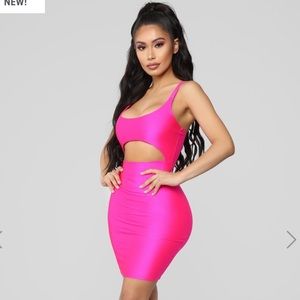 Fashion nova mini dress-hot pink size small.